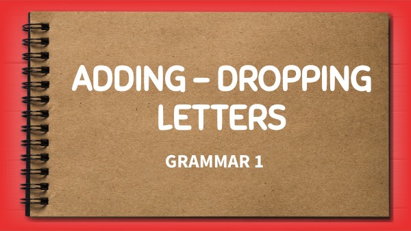 Dropping And Adding Letters _ Spelling Rules – LECAGR