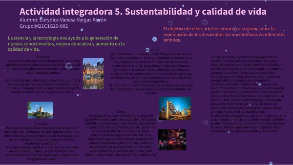 Actividad integradora 5. Sustentabilidad y calidad de vida