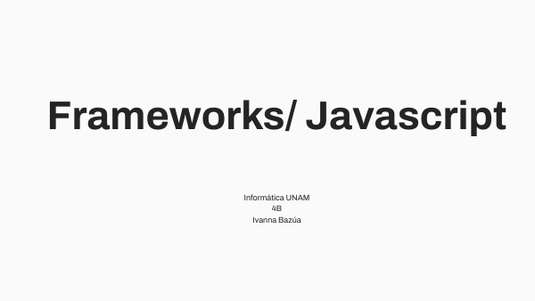 Javascript/framework