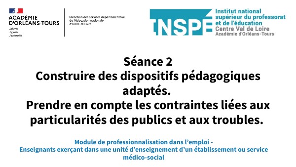 CAPPEI séance 2 : adapter les dispositifs