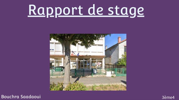Orale de stage: école maternelle montgolfier