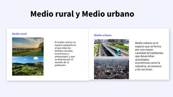 Medio rural y Medio urbano