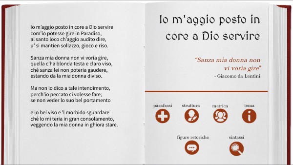 Io m'aggio posto in core a Dio servire- Giacomo da Lentini
