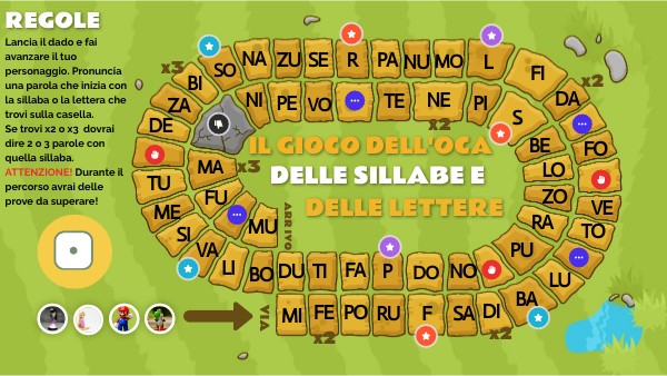 GIOCO DELL'OCA DELLE SILLABE E DELLE LETTERE