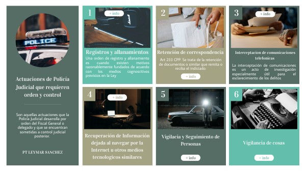 ACTUACIONES DE POLICIA JUDICIAL QUE REQUIEREN ORDEN Y CONTROL