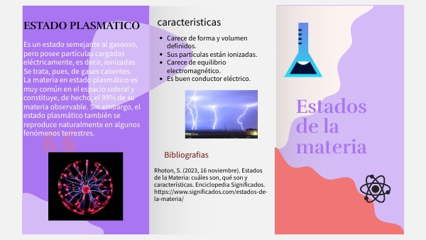 TRÍPTICO estados de la materia