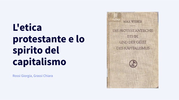 L Etica Protestante E Lo Spirito Del Capitalismo